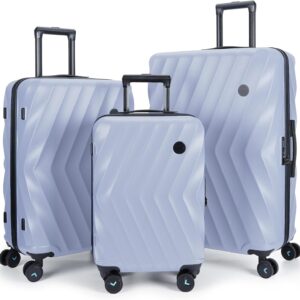 Luggage Sets 3 Piece Suitcase PC Hardside Luggage with Spinner Wheels TSA Lock Lightweight Durable Travel Suitcases Set of 3 Piece Carry On Checked (20/24/28 Inch) Navy Blue